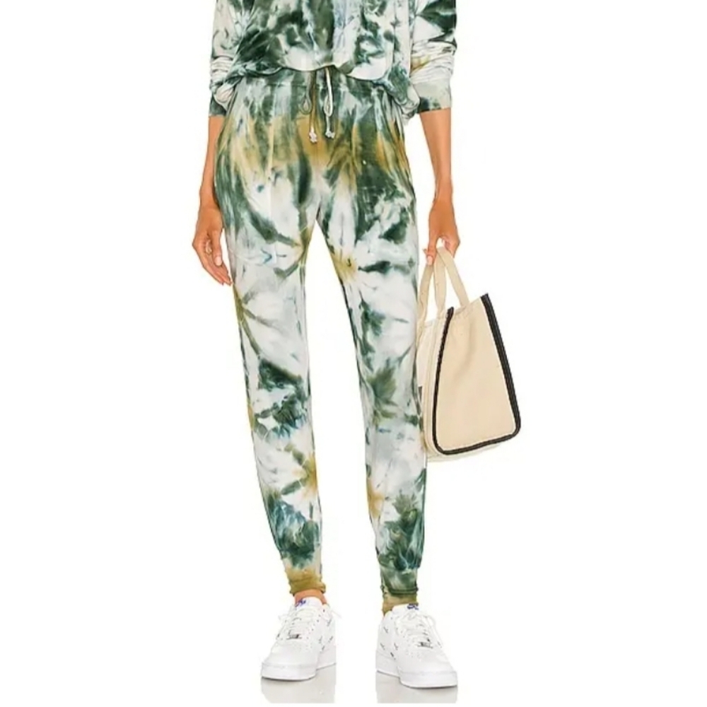 Young Fabulous and Broke Tie Dye Reid Green Joggers X-Small